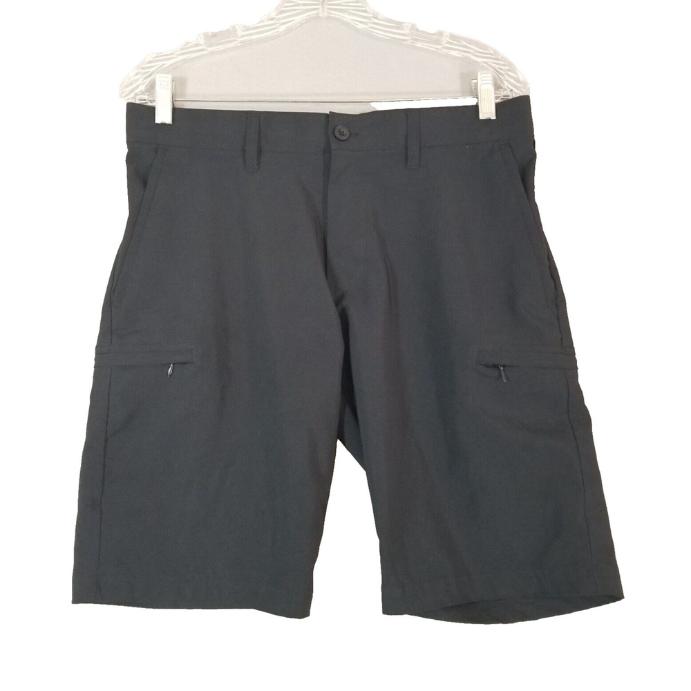 Nat Nast shorts men's 30 x 10.5 black Dri-Fit Flex stretch cargo pockets preppy